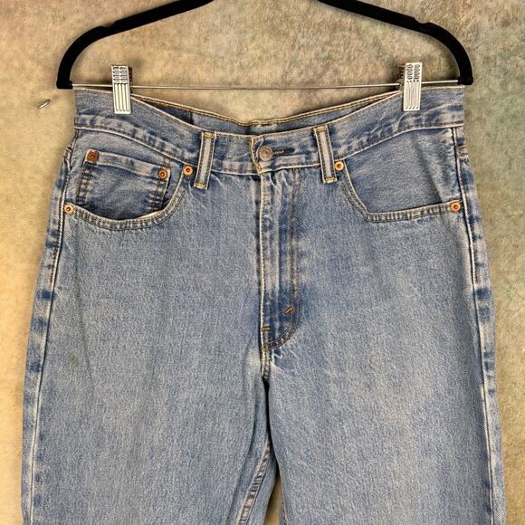 VTG Y2K Levis 550 Denim Jeans Sz 33x34 Blue Straight Leg Regular Fit Medium Wash - Picture 6 of 10
